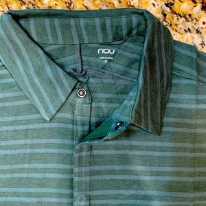 Nau Heritage Mens Short Sleeve Stripe Polo | Medium | meadow green